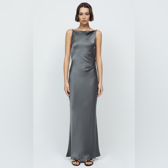 Bec + Bridge Celestial Cowlneck Maxi Dress in Gun Metal - Picture 2 of 7